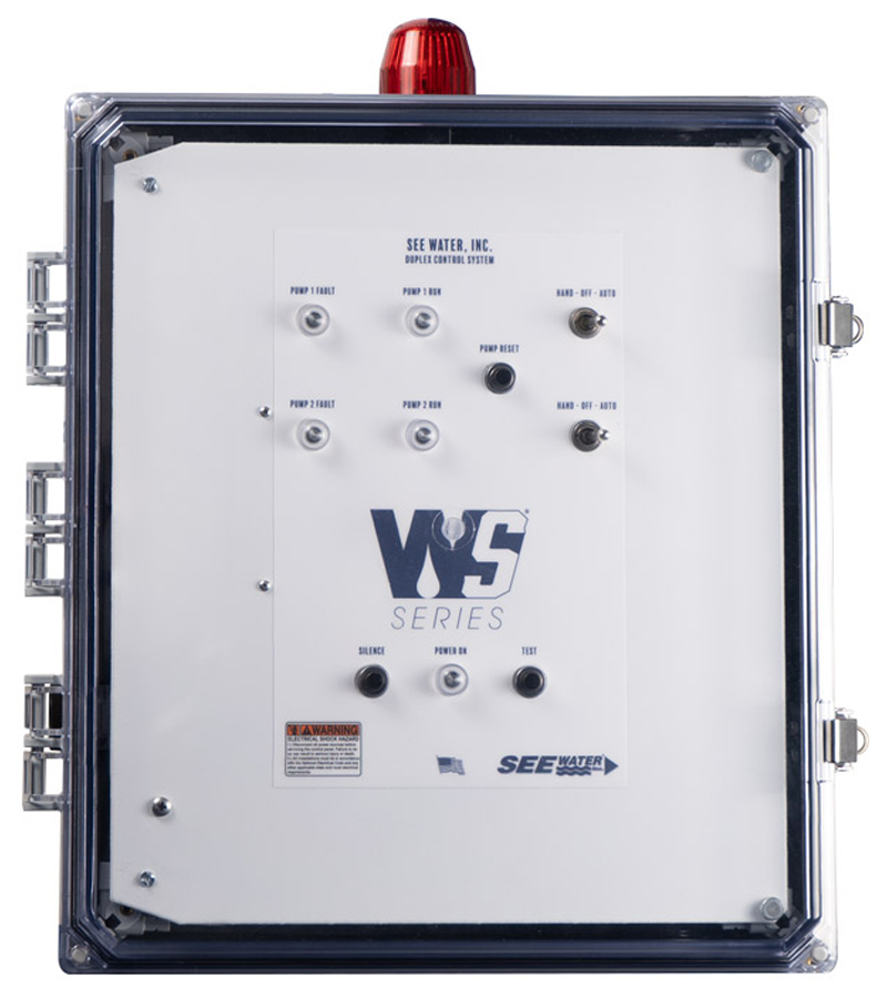 WS Series® Single-Phase Duplex Float-Operated Pump Control Panel, 120/208/240 VAC (WD1P-4-10XX) see water ws1p 4 front